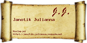 Janotik Julianna névjegykártya